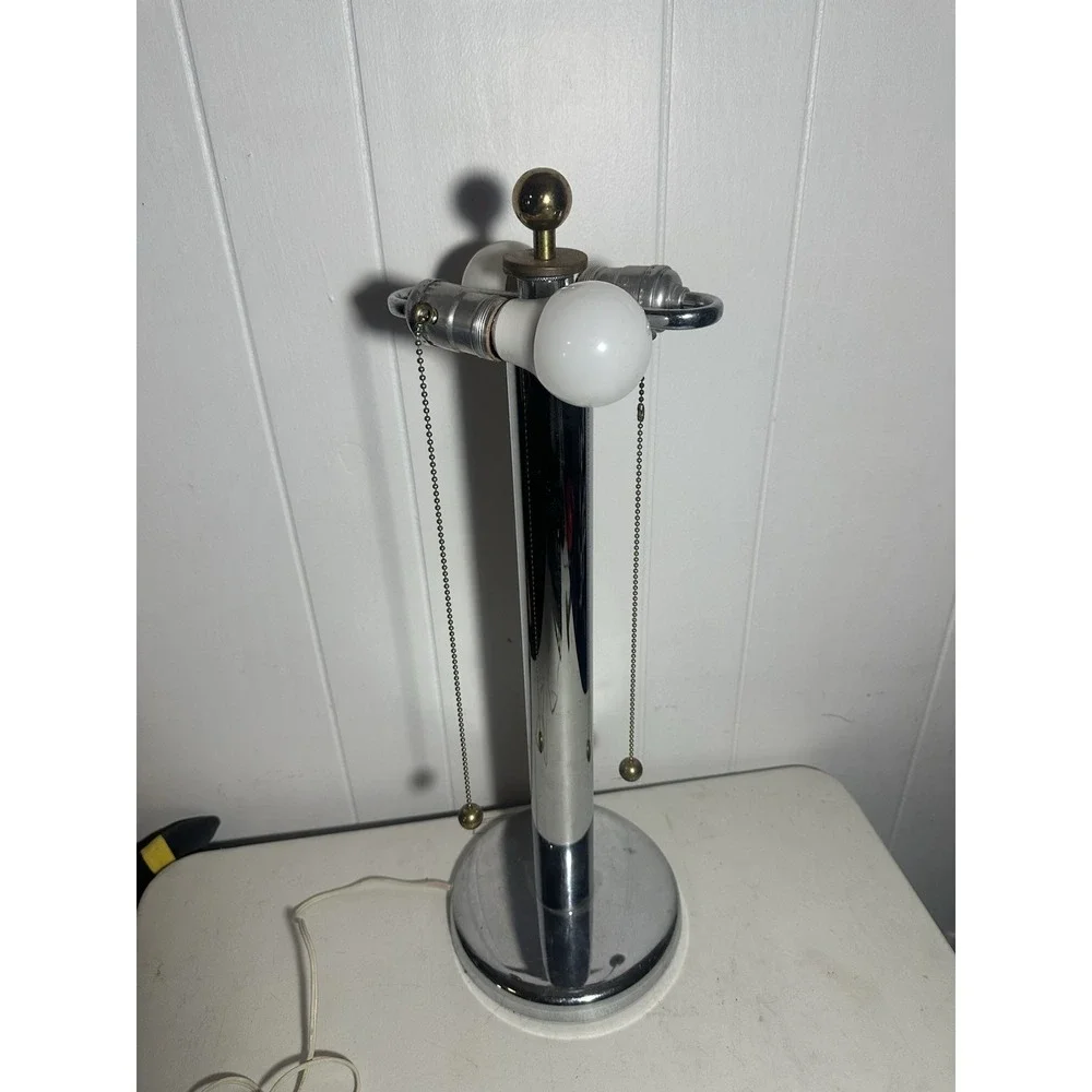 Vintage Robert Sonneman for George Kovacs Chrome Table Lamp (Missing Shade)